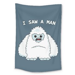Yeti - I Saw A Man Large Tapestry by Valentinaart