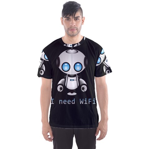 Cute Robot Men s Sports Mesh Tee by Valentinaart