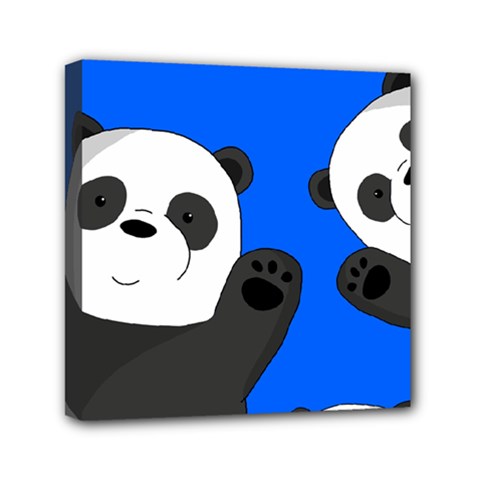 Cute Pandas Mini Canvas 6  X 6  by Valentinaart