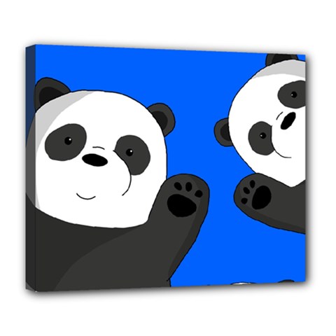 Cute Pandas Deluxe Canvas 24  X 20   by Valentinaart