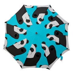 Cute Pandas Hook Handle Umbrellas (large) by Valentinaart