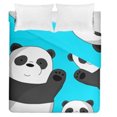 Cute Pandas Duvet Cover Double Side (queen Size) by Valentinaart