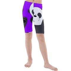 Cute Pandas Kids  Mid Length Swim Shorts by Valentinaart