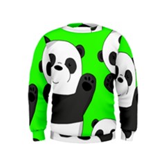Cute Pandas Kids  Sweatshirt by Valentinaart