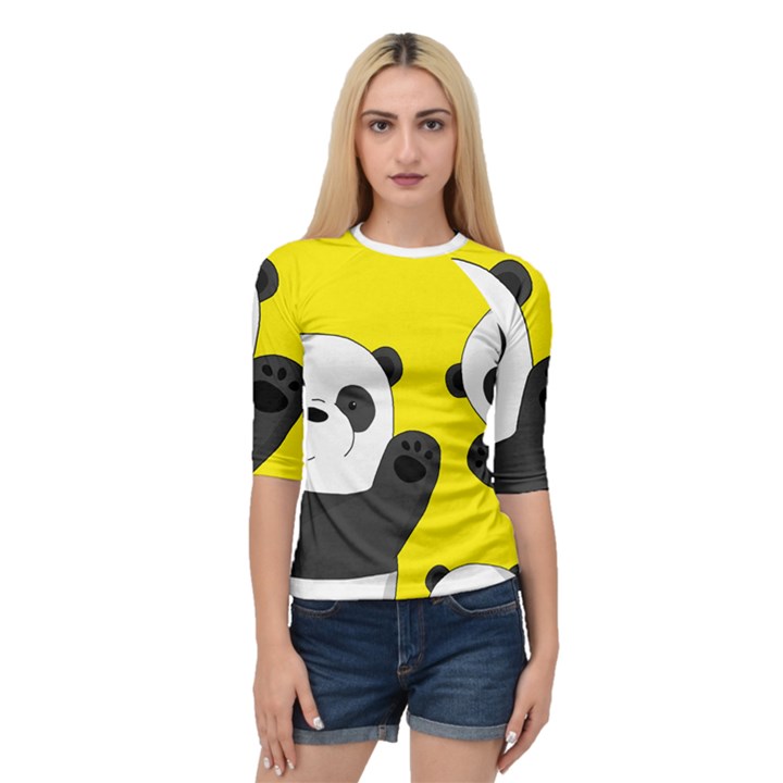 Cute pandas Quarter Sleeve Raglan Tee