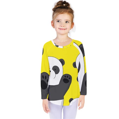 Cute Pandas Kids  Long Sleeve Tee by Valentinaart