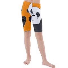 Cute Pandas Kids  Mid Length Swim Shorts by Valentinaart
