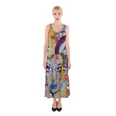 Graffiti Mural Street Art Painting Sleeveless Maxi Dress