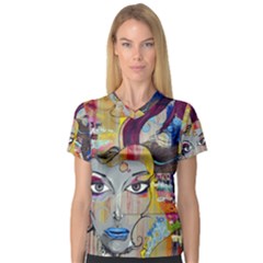 Graffiti Mural Street Art Painting V-neck Sport Mesh Tee