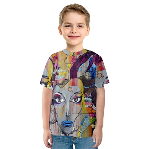 Graffiti Mural Street Art Painting Kids  Sport Mesh Tee by BangZart