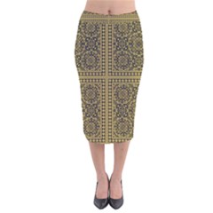 Seamless Pattern Design Texture Velvet Midi Pencil Skirt by BangZart