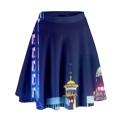 Shanghai Oriental Pearl Tv Tower High Waist Skirt by BangZart