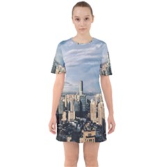 Shanghai The Window Sunny Days City Sixties Short Sleeve Mini Dress by BangZart