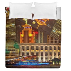 Shanghai Skyline Architecture Duvet Cover Double Side (queen Size) by BangZart