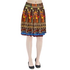 Shanghai Skyline Architecture Pleated Skirt by BangZart