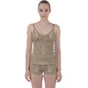 Ornate Golden Baroque Design Tie Front Two Piece Tankini View1