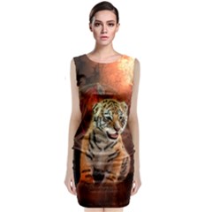 Cute Little Tiger Baby Classic Sleeveless Midi Dress by FantasyWorld7