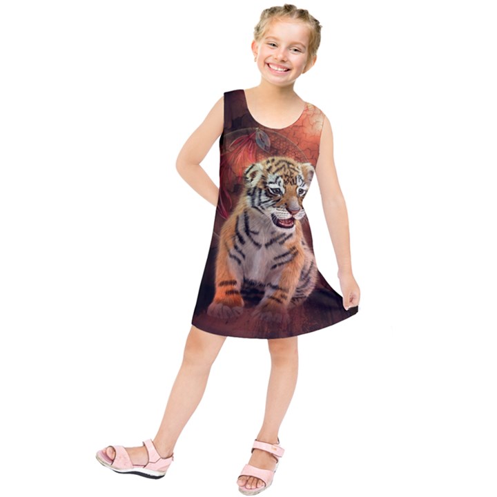 Cute Little Tiger Baby Kids  Tunic Dress