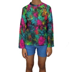 Squiggly Abstract B Kids  Long Sleeve Swimwear