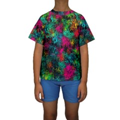 Squiggly Abstract B Kids  Short Sleeve Swimwear