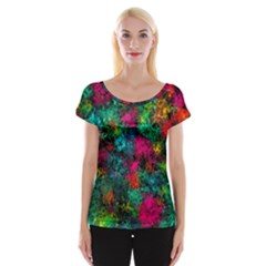 Squiggly Abstract B Cap Sleeve Tops