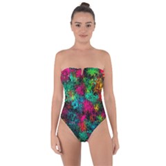 Squiggly Abstract B Tie Back One Piece Swimsuit