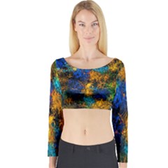 Squiggly Abstract C Long Sleeve Crop Top