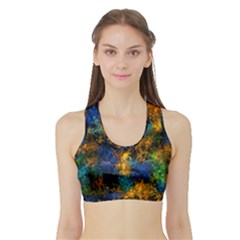 Squiggly Abstract C Sports Bra with Border