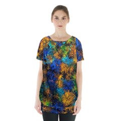 Squiggly Abstract C Skirt Hem Sports Top