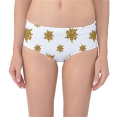 Graphic Nature Motif Pattern Mid-waist Bikini Bottoms by dflcprints