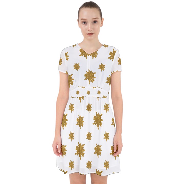 Graphic Nature Motif Pattern Adorable in Chiffon Dress