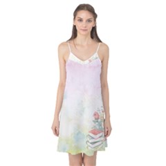 Romantic Watercolor Books And Flowers Camis Nightgown