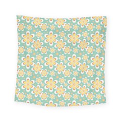 Seamless Pattern Blue Floral Square Tapestry (small) by paulaoliveiradesign