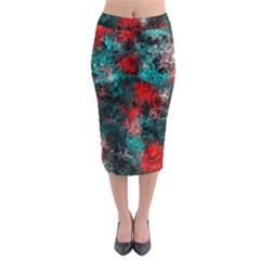 Squiggly Abstract D Midi Pencil Skirt