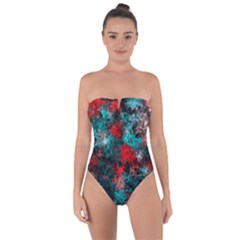 Squiggly Abstract D Tie Back One Piece Swimsuit