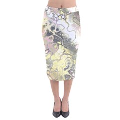 Awesome Fractal 35h Velvet Midi Pencil Skirt