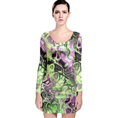 Awesome Fractal 35d Long Sleeve Bodycon Dress