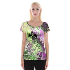 Awesome Fractal 35d Cap Sleeve Tops