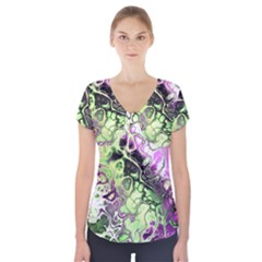 Awesome Fractal 35d Short Sleeve Front Detail Top