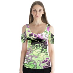 Awesome Fractal 35d Butterfly Sleeve Cutout Tee 