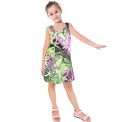 Awesome Fractal 35d Kids  Sleeveless Dress