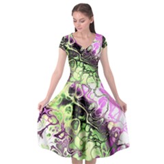 Awesome Fractal 35d Cap Sleeve Wrap Front Dress