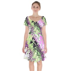 Awesome Fractal 35d Short Sleeve Bardot Dress