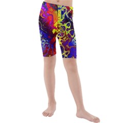 Awesome Fractal 35c Kids  Mid Length Swim Shorts