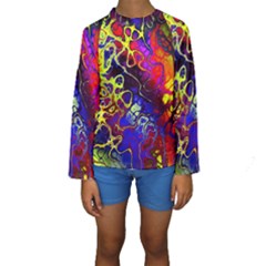 Awesome Fractal 35c Kids  Long Sleeve Swimwear