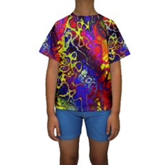 Awesome Fractal 35c Kids  Short Sleeve Swimwear