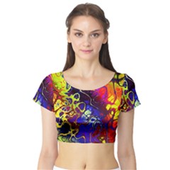 Awesome Fractal 35c Short Sleeve Crop Top (Tight Fit)