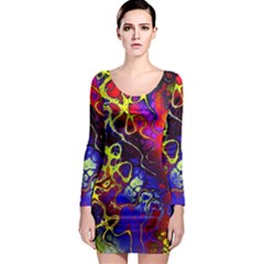 Awesome Fractal 35c Long Sleeve Bodycon Dress