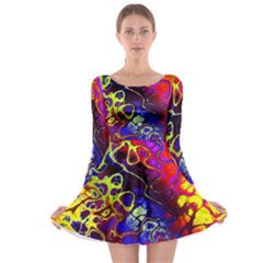 Awesome Fractal 35c Long Sleeve Skater Dress