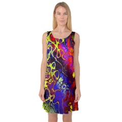 Awesome Fractal 35c Sleeveless Satin Nightdress